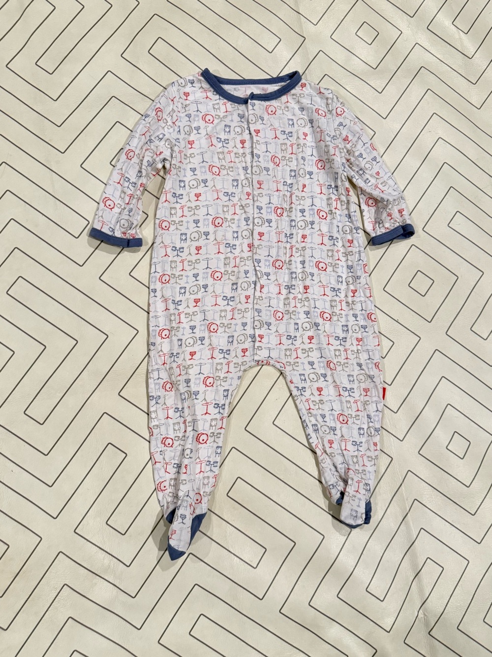 Magnetic Me Footie Pajama with Drum Pattern